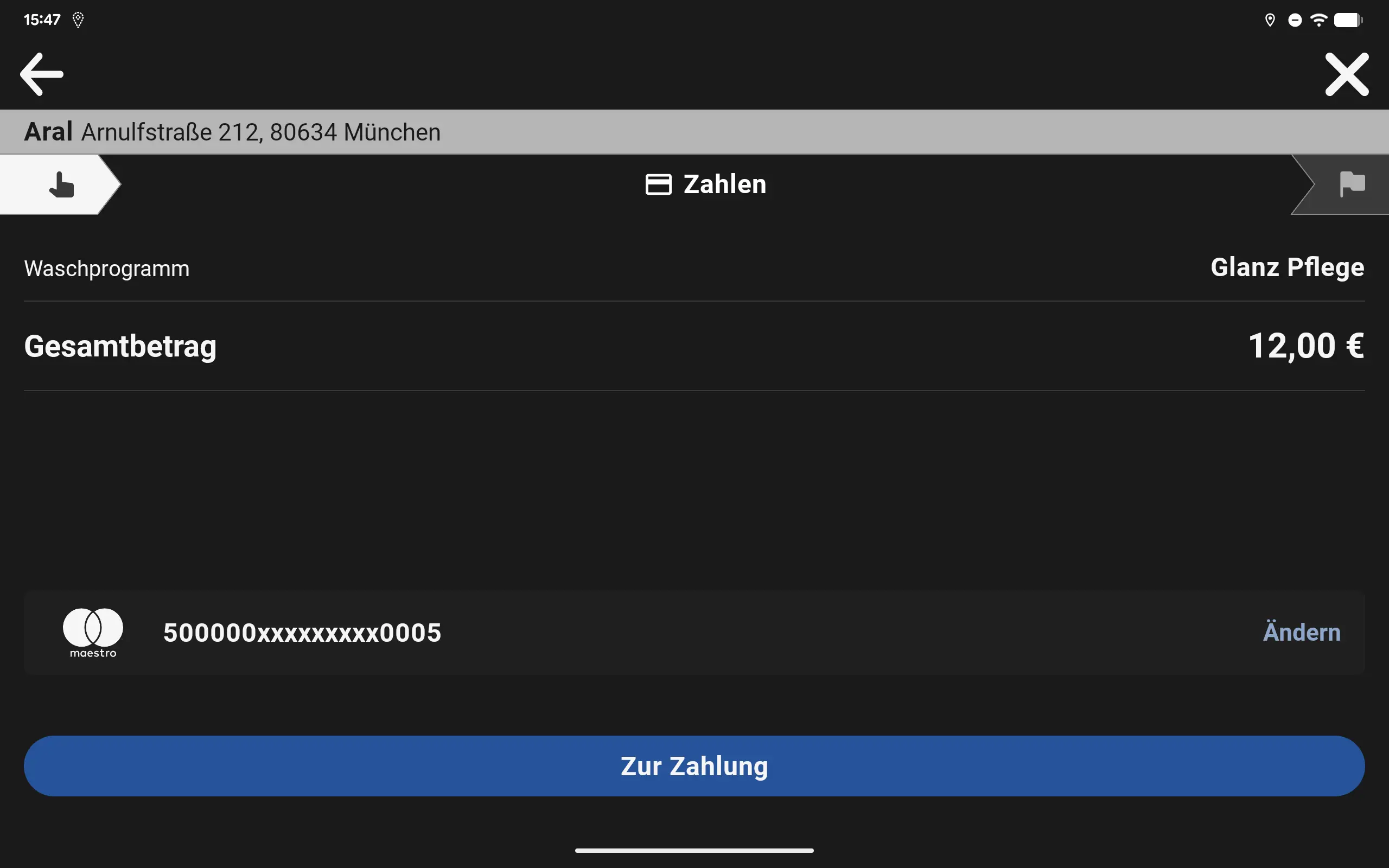 Ein Screen zeigt in der ryd App die Auswahl des maximalen Tankbetrags.
